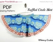 On Sale 2.50 Off Whimsy Couture Sewing Pattern Tutorial ebook -- Ruffled Circle Skirt -- sizes 3m through 8 girls PDF Instant
