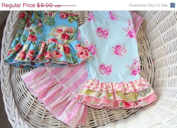 On Sale 2.50 Off Whimsy Couture Sewing Pattern Tutorial ebook -- Single Double Triple Ruffle Capris And Pants -- many sizes PDF Instant