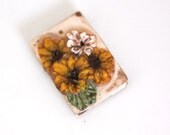 Polymer Clay Bead, Autumn Flower Bead 949