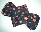 Cloth Menstrual Pad - 9.25" Bamboo and Hemp - Regular Absorbency - Heatwave Floral