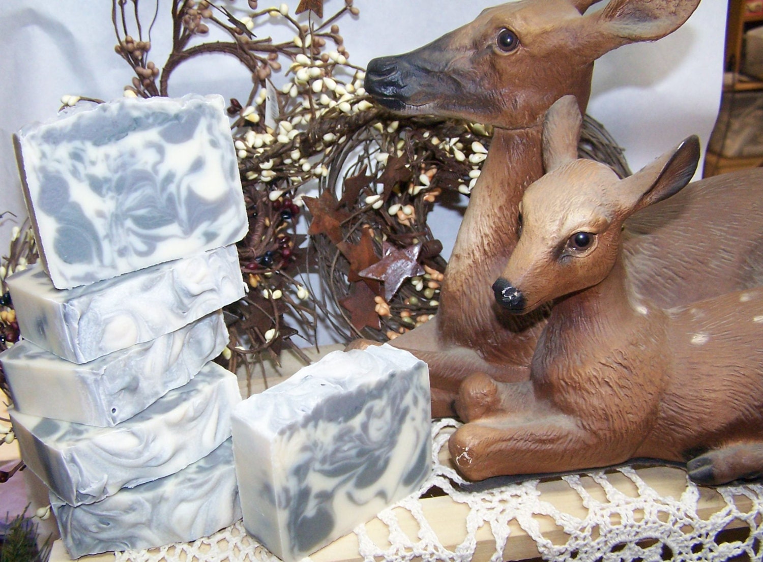 Goats Milk Soap Hunter's Green Scent Masking Cold Process Slice