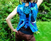 SALE Sacred Geometry, Pixie Vest, Hippie Top, Gypsy Vest, Double Corset, Sexy Festival Top, Interstellar Weave Pixie Vest