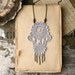long lace necklace - CALEDONIA - pale grey- lace jewelry