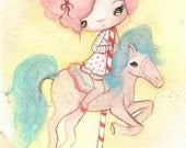 Candy Print---Cotton Candy Carousel  5 x 7