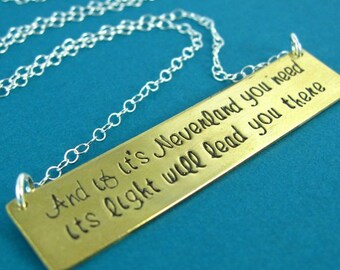 Peter Pan Second Star to the Right Necklace - Hand Stamped Peter Pan Necklace