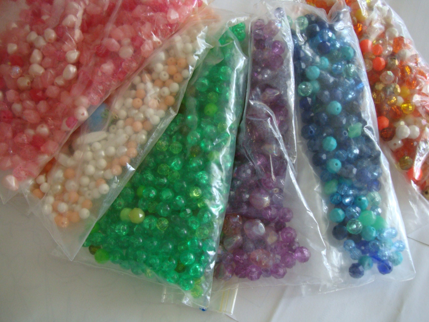 Vintage Plastic Beads Assorted Colors and Sizes
