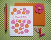 Happy Birthday Flowers - letterpress card