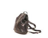 BACKPACK black leather 80s KNAPSACK grunge mini HOBO purse bag