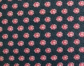 Lovely pink floral vintage cotton fabric with old-fashioned appeal, almost 2 yards