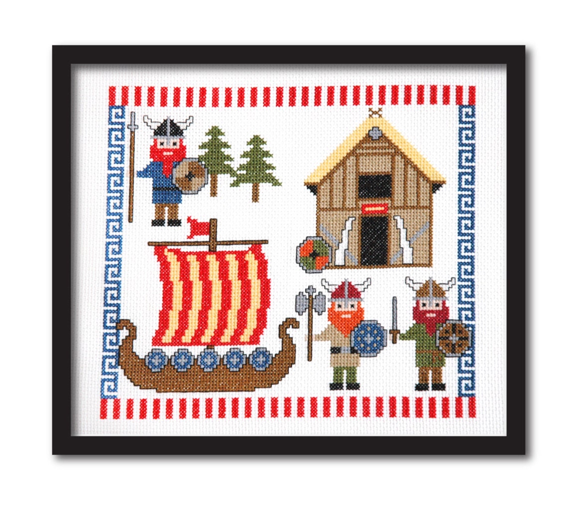 Cute Vikings Cross Stitch Pattern Instant Download