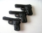 Gun Soap - Handmade natural glycerin soap set of 3 (Fathers day, Police Officer, detective, party favor etc.)