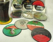 Recycled Record Coasters Set of 4 - ROCK N' ROLL Assortment