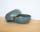 Pottery Soup Bowls in Sea Mist Glaze - Stoneware Ceramic Bowls - Set of 2