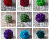 Set of 6 Yarn Pom Poms - Size Medium - 2.5 inch