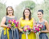 Custom bridesmaid dress with removable sash, pockets for your wedding - custom size, length and color