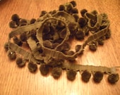 2 Yards Deep Green Pom Pom Trim for Your Craft or Sewing Projects