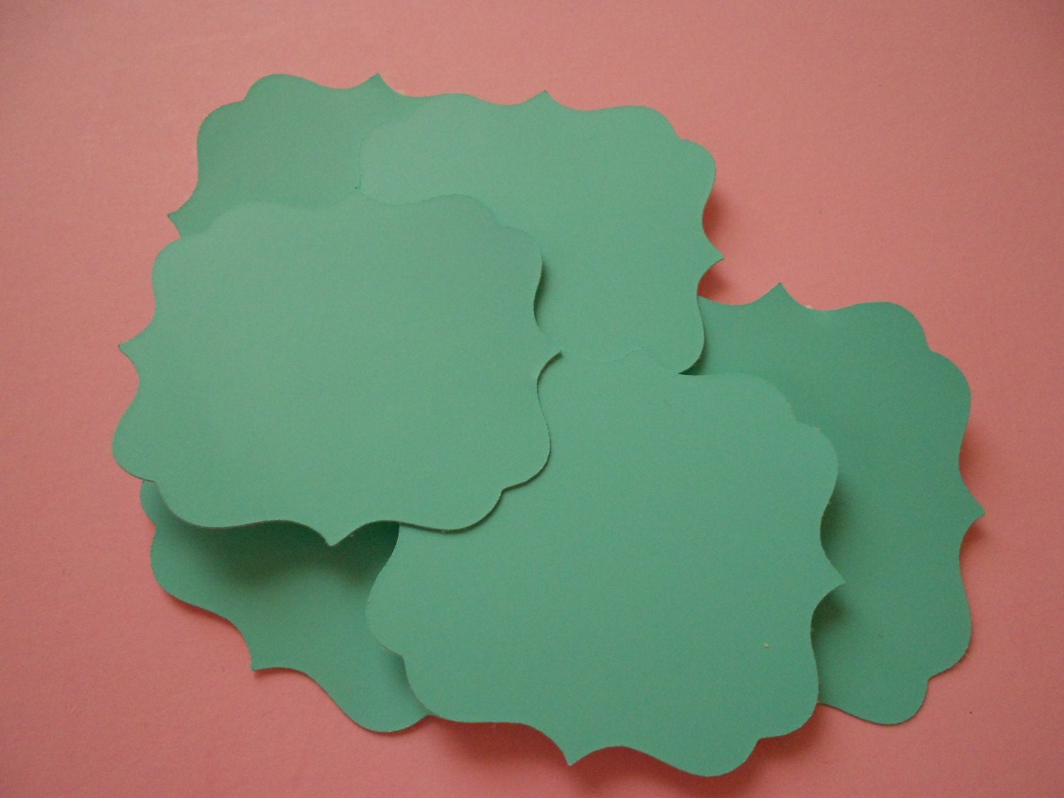 Vinyl  Mint green or pink or red square Flourish or heart Chalkboard Labels set 12