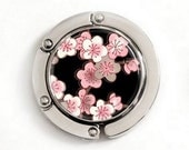 Purse Hook Bag Hook - SAKURA BLOSSOMS (BLACK)