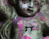 Moss Stone Angel PRINT 267 Reproduction from Photograph by Michael Brown