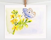 ACEO Butterfly Original Watercolor Painting - Collectible Art, Miniature Art, Woodland Creature Painting, Animal Art - Kids Women 2.5 x 3.5