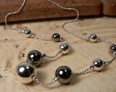Silver Sparkle Gunmetal Necklace, Feminine Minimalist Necklace, Versatile Everyday Jewelry, Lightweight Summer Necklace