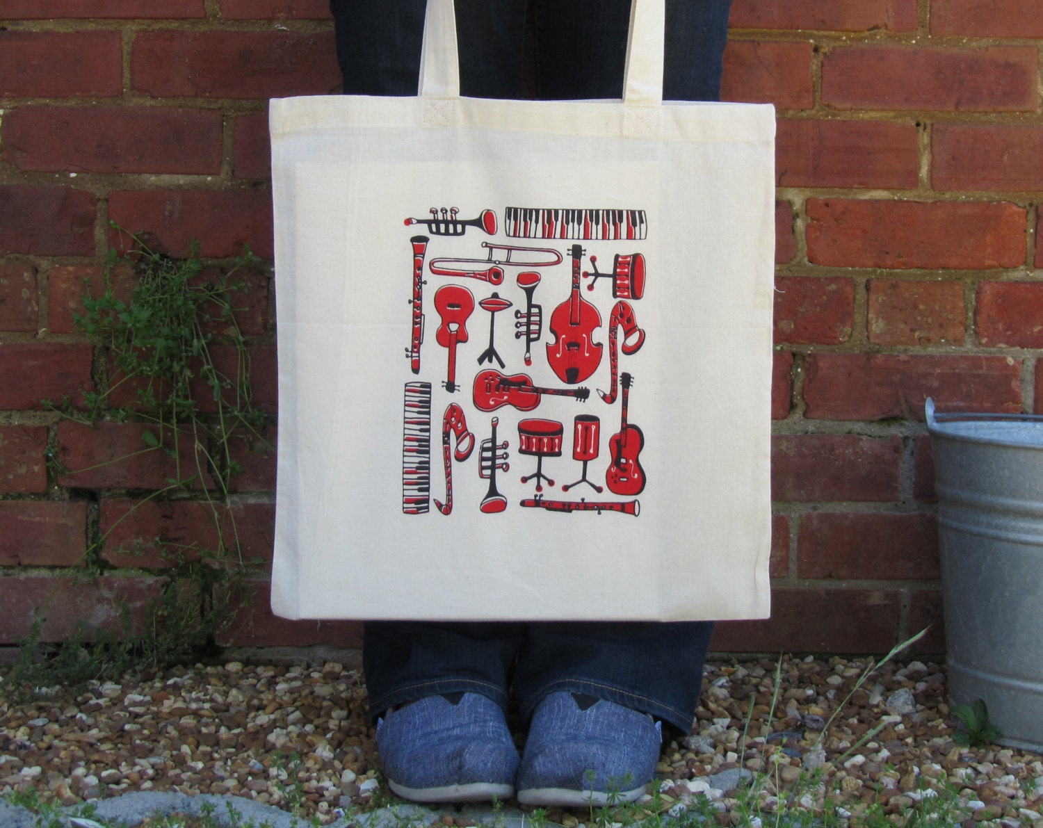 Screenprinted Tote Bag - Jazz Music