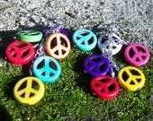 Colored Dangle Peace Earrings