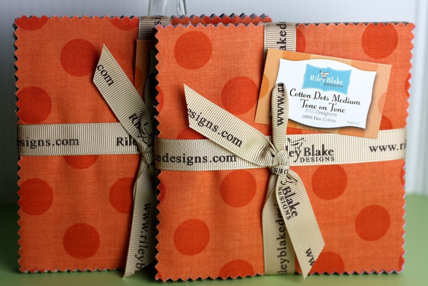 2 Packs Cotton MEDIUM Dots Tone on Tone Charm Pack  - 5 inch squares by Riley Blake