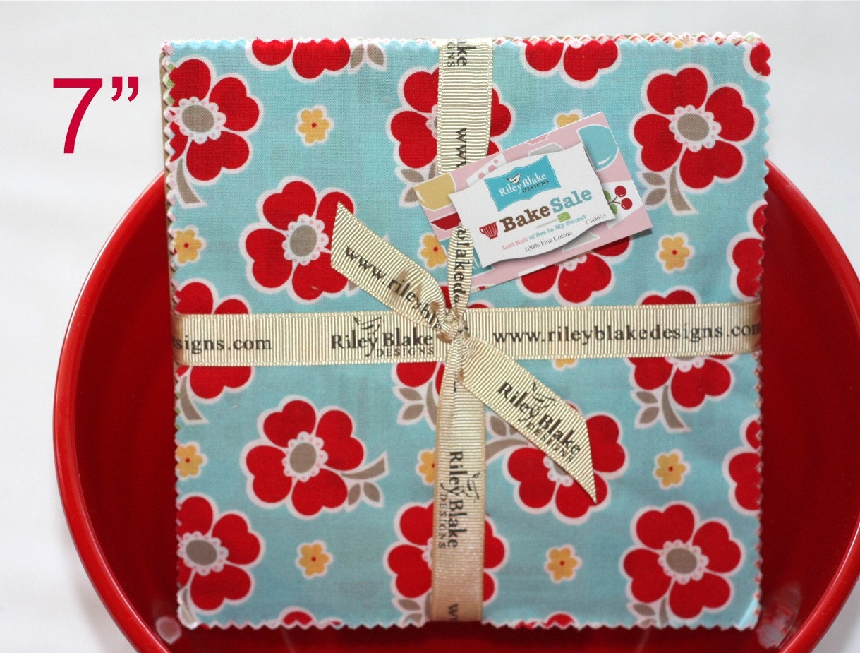 7" inch squares BAKE SALE layer cake Stacker fabric by Riley Blake by Lori Holt