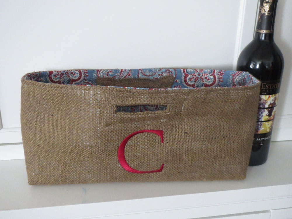 Not Your Usual Wine Bag Personalized Burlap