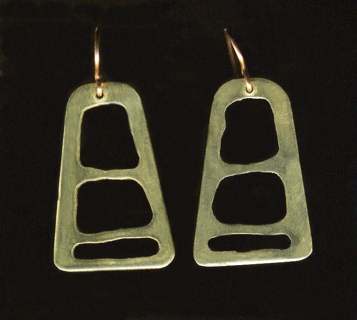Ladders Brass Earrings