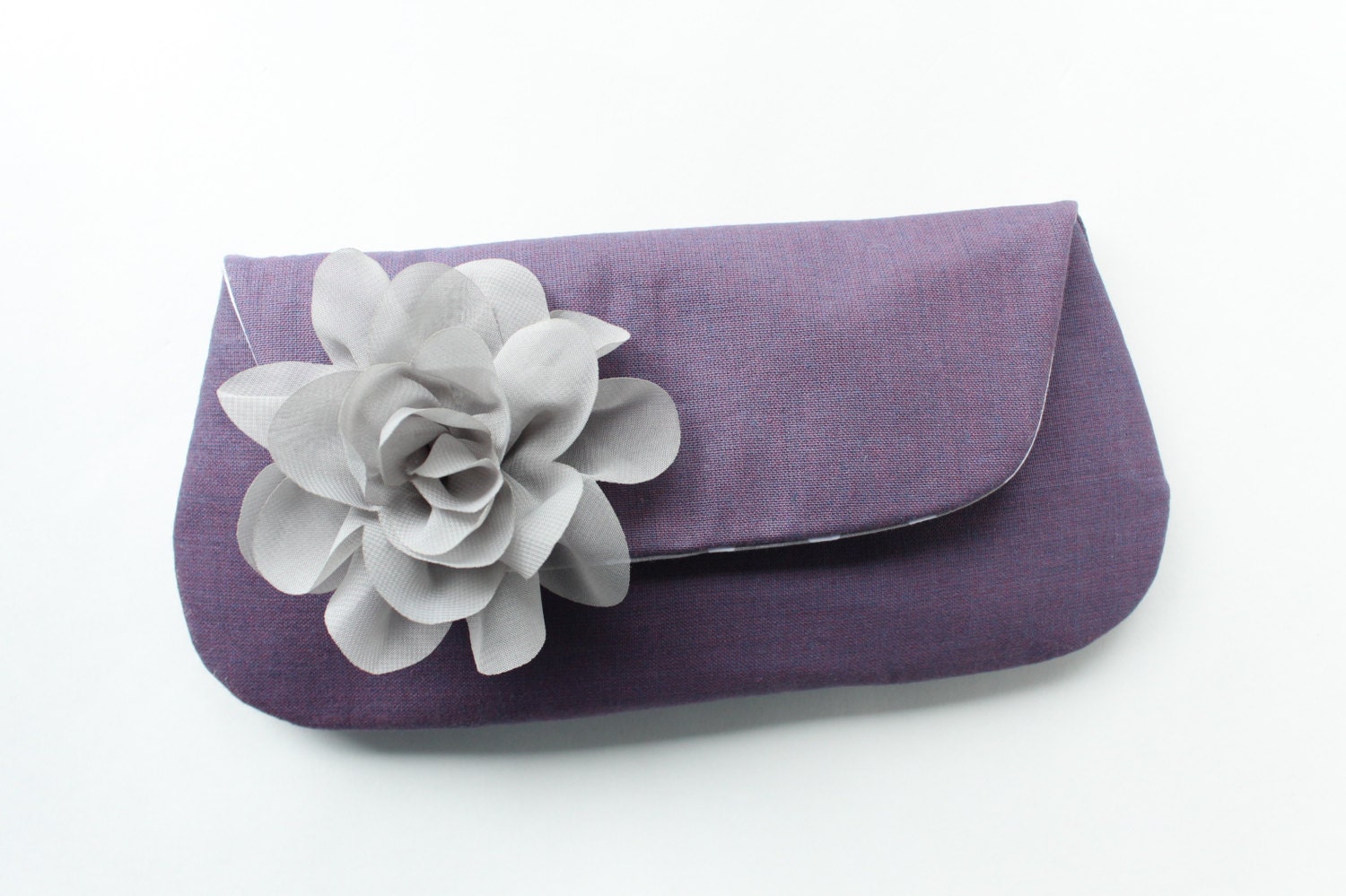 Clutch Purse, Purple and Gray, Bridesmaid Clutch Purse, Wedding Clutch, Personalized Colors, Mint, Aqua, Purple, Navy
