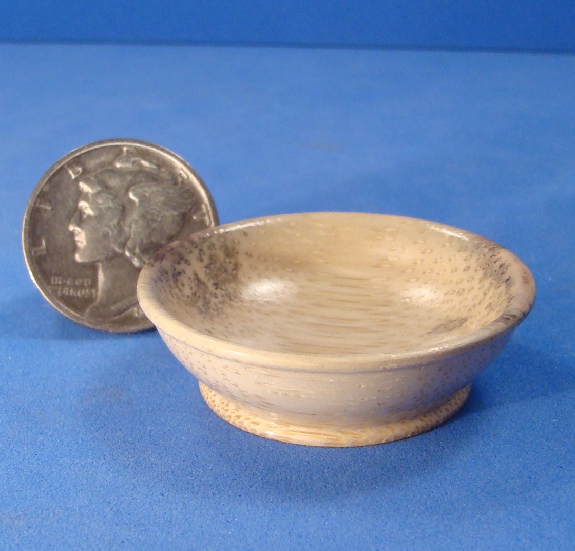 IGMA Fellow Bill Helmer Miniature Lathe Turned 1" Scale or Barbie Scale Bamboo Bowl