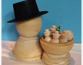 DIY Wooden Family Peg Dolls Man DAD with Kids, 7pcs Toy Children Activity