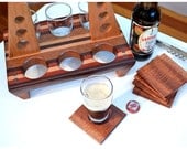 6 Handmade Wood Mini Brew Beer  6 Packs  - The Black and Tan - Beer Carrier - Perfect for Wedding Party