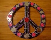 Purple and Pink Mosaic Peace Sign