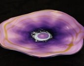Shades of Purple Hand Blown  Wall Platter Home Decoration or Art Wall Hanging