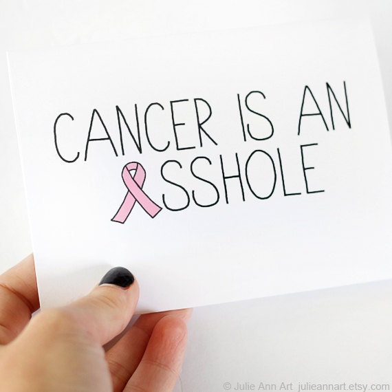 Cancer Awareness Card. Breast Cancer Awareness. Sympathy Cancer Card. Pink Ribbon.