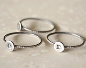 Stacked Initial Rings - Sterling Silver Set of Three (3)