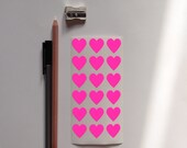Neon Pink Heart Sticker Seals, Set of 108