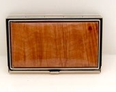 Handmade Wood Card Case Card Holder Pacific Northwest Madrone Burl Wood