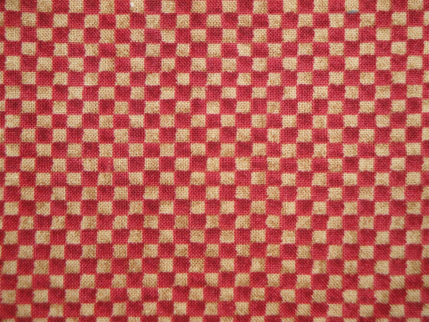 Cotton Calico Fabric Small Red Check  - Mumms The Word By Debbie Mumm For SSI  - 2 Yards