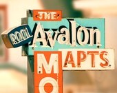 Motel sign, housewarming gift, guest room, vintage sign photo, peeling paint, pumpkin, aqua, turquoise, roadtrip