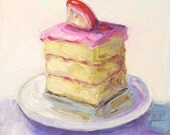 Cake  Dessert Still Life Original Painting Home Kitchen Wall Decor