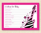 Rock Star Baby Girl Printable Wishes for Baby Advice Cards INSTANT DOWNLOAD Il_170x135