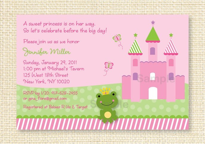 Princess Frog Baby Shower Invitation Printable