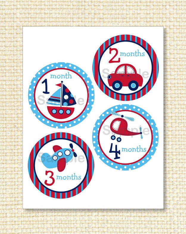 Printable Milestone Stickers | transportation vehicles sailboat car airplane helicopter Printable Milestone Stickers | transportation vehicles sailboat car airplane helicopter