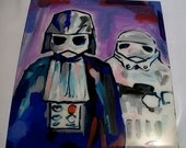 penguin Vader with a penguin stormtrooper