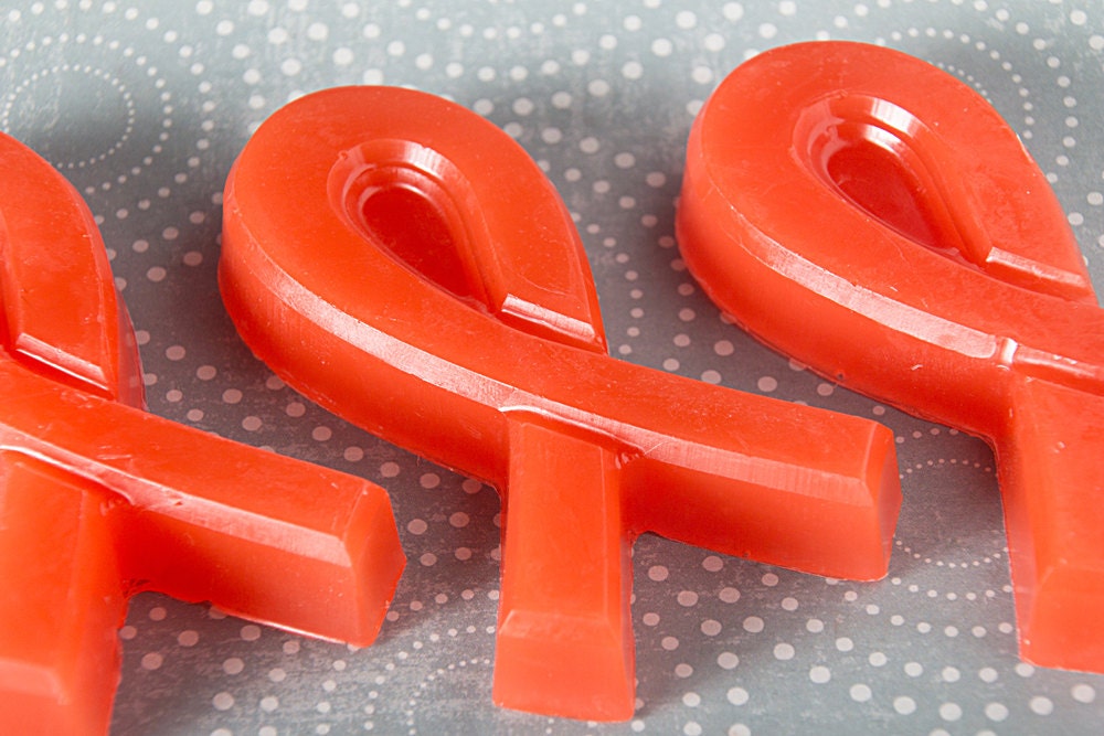 Go Red for Women Red Ribbon Soap - Handmade Glycerin Soap - Set of 3 - NEW