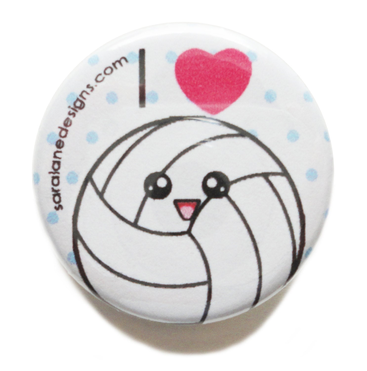 Volleyball pinback button